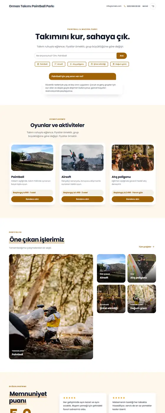 Orman Takımı Paintball Parkı